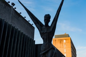 A statue called The Phoenix - commissioned to mark the regeneration of Coventry’s city centre - stands by the Bullyard shopping centre