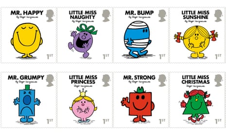 A selection of the Mr Men and Little Miss stamps.