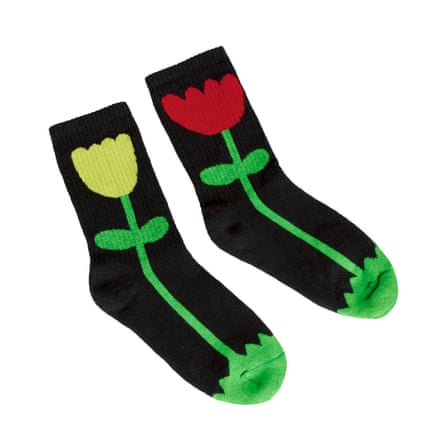 one with red flower, one with a yellow one