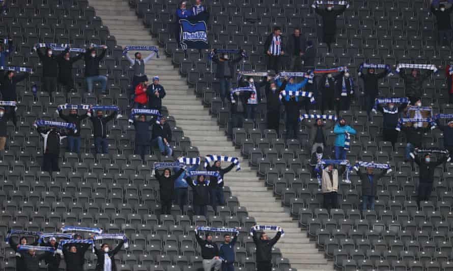 There were 2,000 paying fans at the 75,000-seater Olympiastadion to watch Hertha play Köln.
