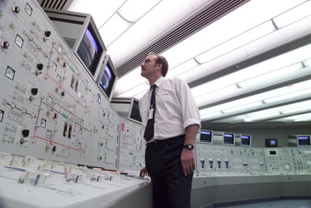 A man looking at controls in Sizewell B nuclear power station