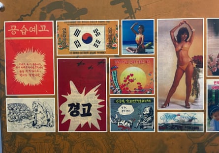 Psychological warfare: at the DMZ Museum in Goseong, a collection of historical propaganda leaflets from South and North Korea, each attempting to persuade the other side’s superiority. For South Korea, this included promoting bikini-clad women.
