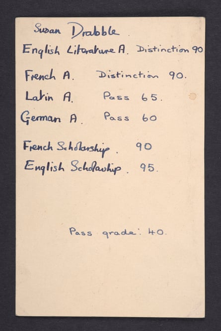 AS Byatt’s school report card.
