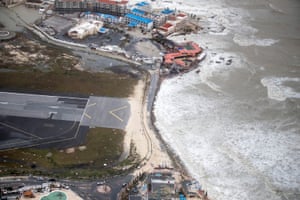 The aftermath of Hurricane Irma on Saint Martin island
