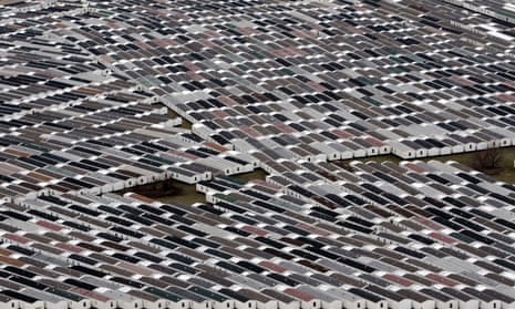 vast number of mobile homes viewed from overhead