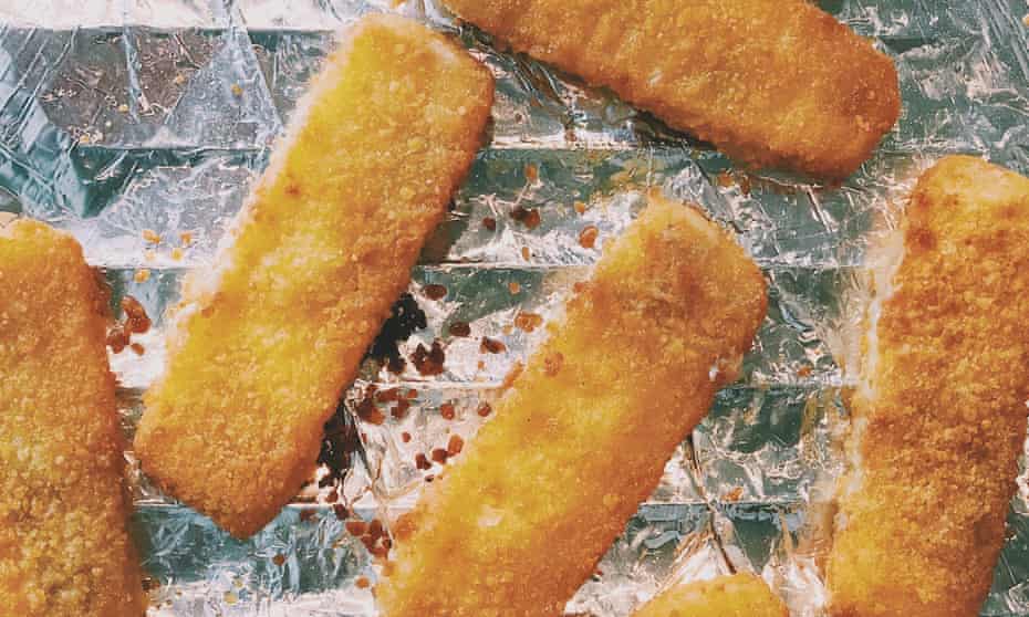 Fish fingers straight from the grill