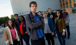 Joe Earle, foreground, with the Post-Crash Economics Society at Manchester University.