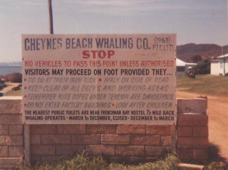 The entry sign for Cheyne Beach Whaling company in 1978