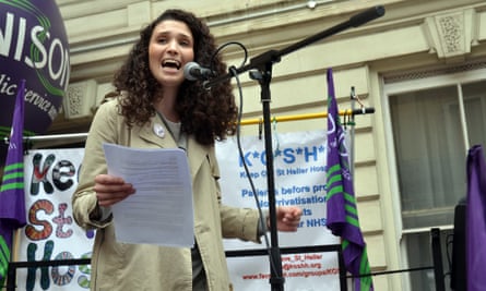 Malia Bouattia, speaking at an NHS demonstration.