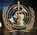 The logo of the World Health Organization.