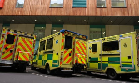 Ambulances wait outside Bristol Royal infirmary