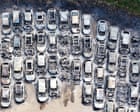 Man arrested on suspicion of arson after fire at car park used by Gatwick passengers