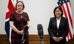 The UK trade secretary, Anne-Marie Trevelyan (left), with the US trade envoy, Katherine Tai, in London.