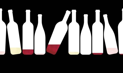 empty wine bottles illustration