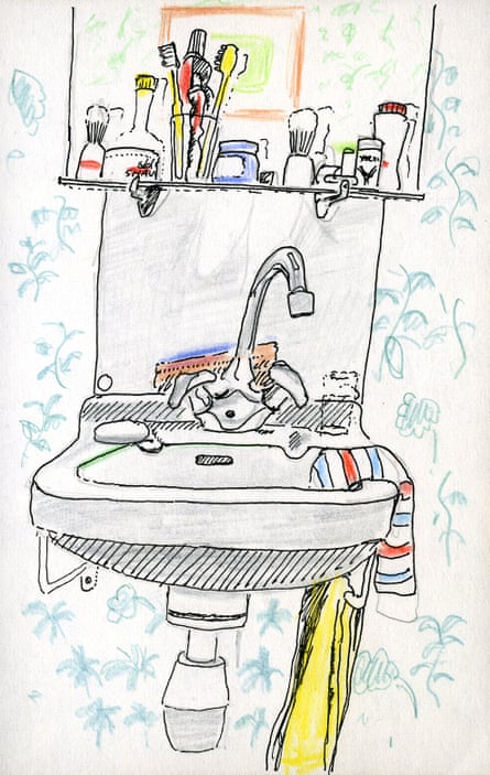 Hotel wash basin sketch by Mike figgis
