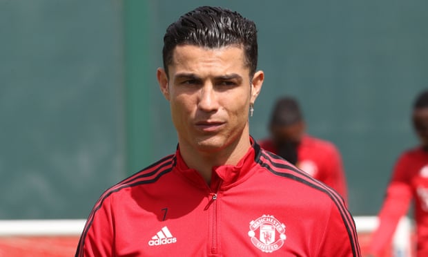 Cristiano Ronaldo pictured at a Manchester United training session in May.