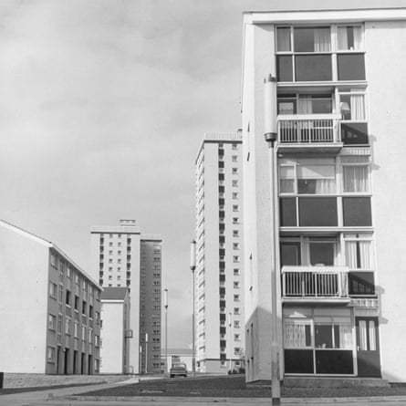 Maisonettes and flats at Muirhouse Housing Development, Motherwell, 1966.
