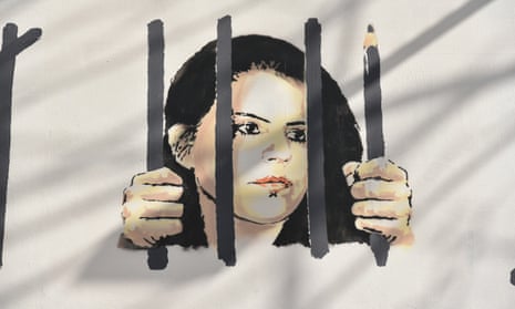 Banksy’s mural dedicated to the Turkish artist Zehra Doğan, in New York.