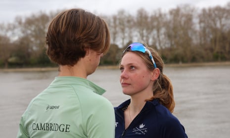 Jasper Parish, the Cambridge University Boat Club cox, and Anna O’Hanlon, the Oxford University Boat Club cox, face off.