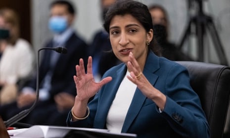 Lina Khan, the new head of the Federal Trade Commission, who has challenged the monopoly power of the internet giants.