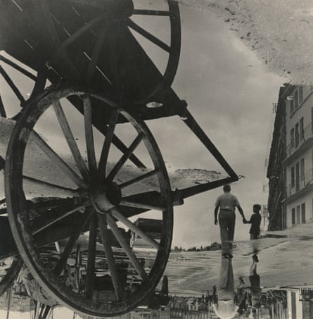 Reflections on the quay, Sète, vintage print, 1950.