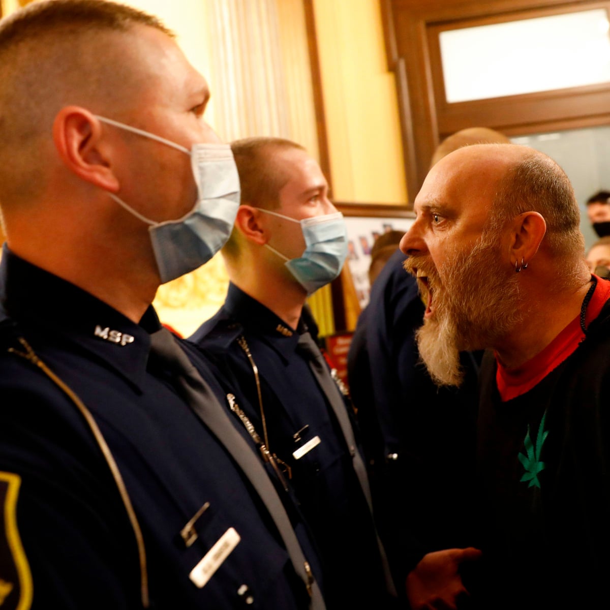 Armed Protesters Demonstrate Against Covid 19 Lockdown At Michigan Capitol Us News The Guardian