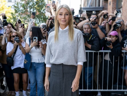Gwyneth Paltrow arrives for a show at New York fashion week.