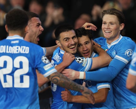 Antonio Vergara (second right) scored a superb solo goal to equaliser for Napoli.