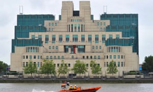 The MI6 building on the bank of the Thames in central London.
