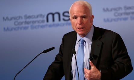 US senator John McCain speaks at the Munich security conference