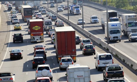 Transport on the Monash freeway in Melbourne