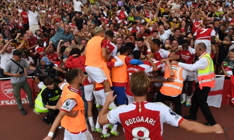 Arsenal and their fans get their celebration on.