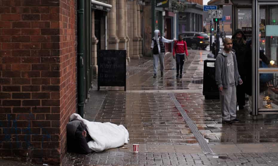Homeless man in Birmingham