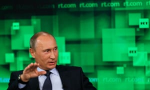 El presidente ruso, Vladimir Putin, en el estudio de Moscú de Rusia Hoy en junio de 2013.