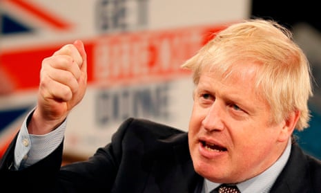 Boris Johnson speaks at an election rally in November