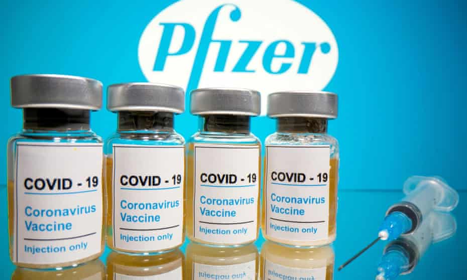 Vials with Covid-19 stickers