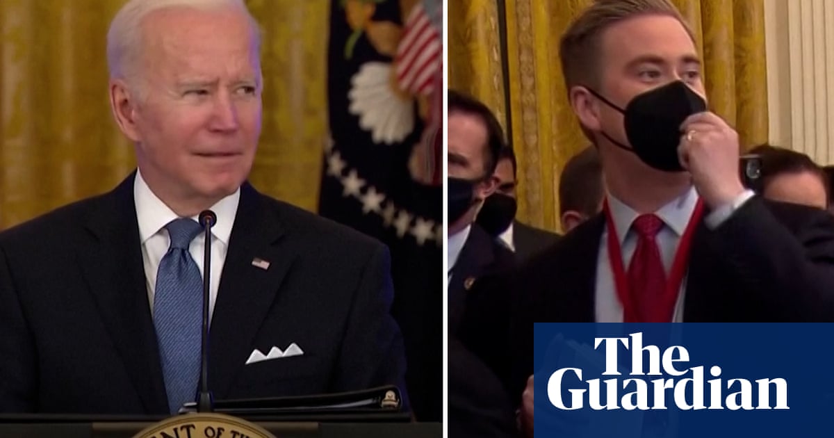 Joe Biden appears to mock Fox News reporter in hot mic moment – video