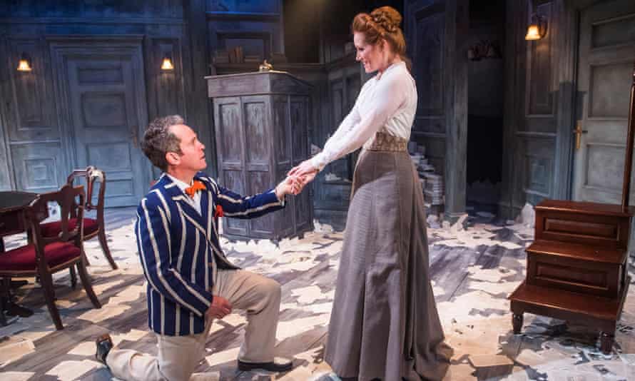 The terror of forgetting … Tom Hollander and Clare Foster in Travesties, which is transferring to the West End.
