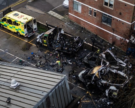 Damaged Jewish ambulances