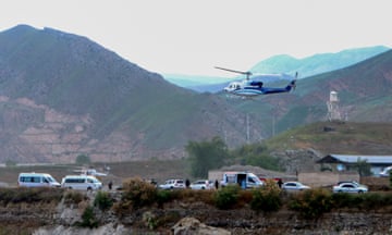 The helicopter pictured as it took off near Iran's border with Azerbaijan