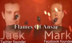 A screengrab from the video which singled out Jack Dorsey and Mark Zuckerberg.