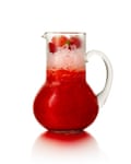 A jug of strawberry cup