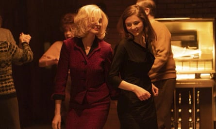 Anne Hathaway, left, and Thomasin McKenzie in the film adaptation of Eileen.