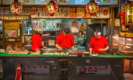 Eat street … a takoyaki stall in Osaka’s Dotonbori.