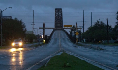 A Morgan City police car patrols the streets during a mandatory curfew as Hurricane Ida hits Morgan City, Louisiana, the United States.