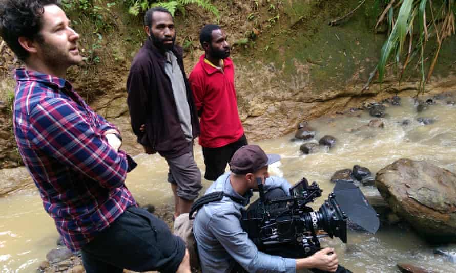 Director Chris Phillips and cinematographer Michael Latham behind the scenes filming Guardian Documentary ‘Lost Rambos’
