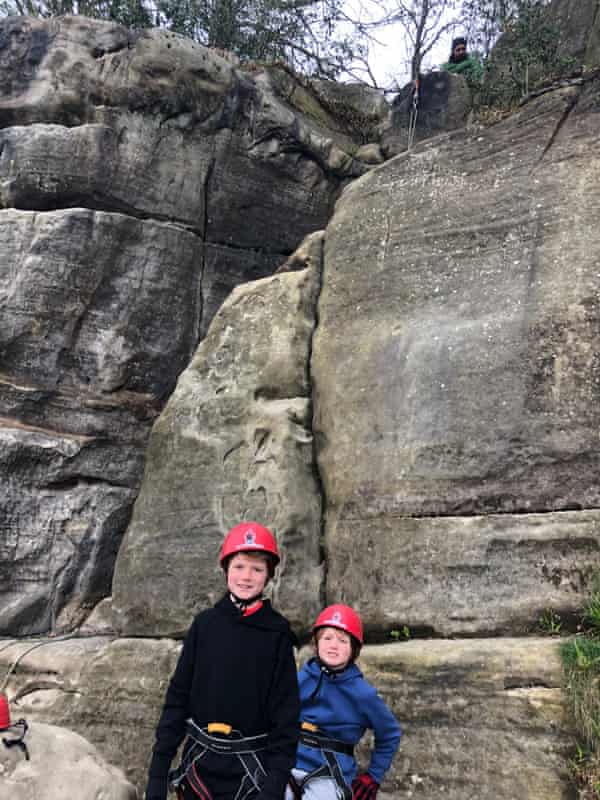 Sam Haddad’s children climbing at Harrison’s Rocks in East Sussex.