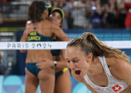 Nina Brunner of Switzerland celebrates after winning the bronze medal.