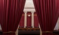 Inside U.S. Supreme Court After Justices Agreed To Hear Arguments On DACA In Next Term<br>Chairs of U.S. Supreme Court justices sit behind the courtroom bench in Washington, D.C., U.S., on Tuesday, July 9, 2019. At the end of its term, the Supreme Court agreed to hear President Donald Trump's bid to end deportation protections for hundreds of thousands of young undocumented immigrants, taking up a politically explosive issue likely to be resolved in the heat of next year's election campaign. Photographer: Andrew Harrer/Bloomberg via Getty Images