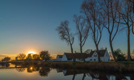 Visitors can cycle along a canal to Damme from Bruges.